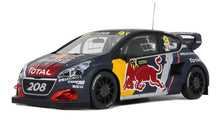 Indlæs billede til gallerivisning PEUGEOT 208 WRX TEAM PEUGEOT TOTAL N 9 WINNER RALLY WORLD RX BELGIUM 2018 SEBASTIEN LOEB MATT BLUE YELLOW RED 1:18