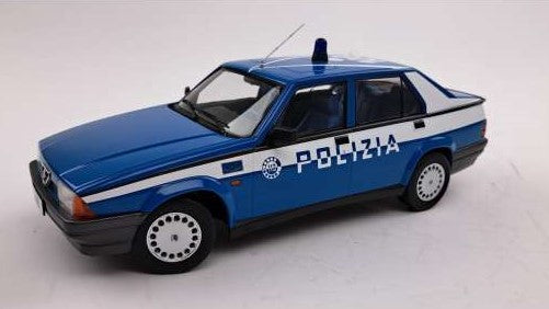 ALFA ROMEO 75 POLIZIA - POLICE - 1988 BLUE WHITE 1:18