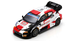 TOYOTA YARIS GR HYBRID RALLY1 TEAM TOYOTA GAZOO RACING WRT N 18 5th RALLY JAPAN 2023 T.KATSUTA - AARON JOHNSTON WHITE RED BLACK 1:43