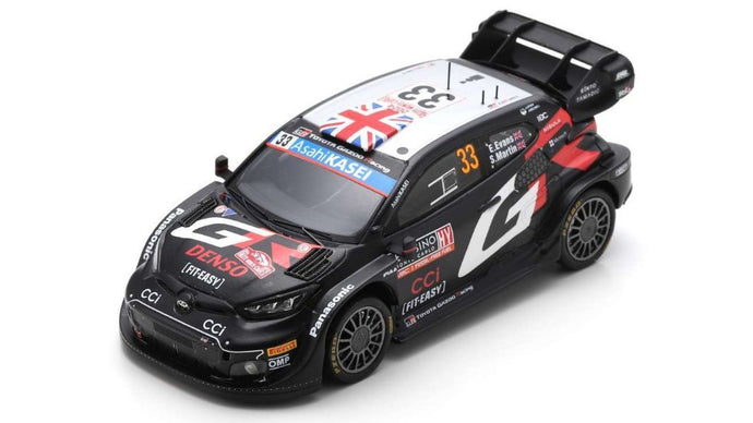 TOYOTA YARIS GR RALLY1 HYBRID TEAM TOYOTA GAZOO RACING WRT N 33 3rd RALLY MONTECARLO 2024 ELFYN EVANS - MARTIN SCOTT BLACK WHITE 1:43