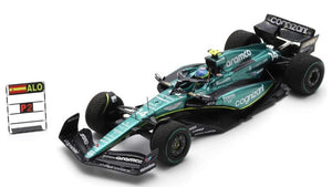 ASTON MARTIN ARAMCO COGNIZANT F1 TEAM AMR23 #14 FERNANDO ALONSO 2nd DUTCH GP 2023 + PITBOARD grøn/sort/gul 1:43