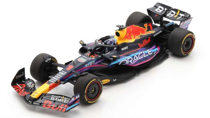 RED BULL F1 RB19 TEAM ORACLE RED BULL RACING N 1 WORLD CHAMPION WINNER MIAMI GP 2023 MAX VERSTAPPEN MATT BLUE 1:18