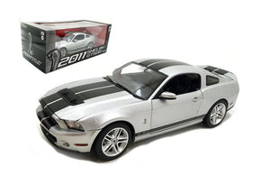 SHELBY GT500 2011 INGOT SILVER WITH BLACK STRIPES 1:18