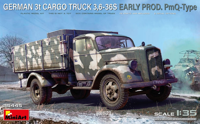 OPEL BLITZ PMQ TYPE GERMAN 3T CARGO MILITARY TRUCK 1952 / 1:35