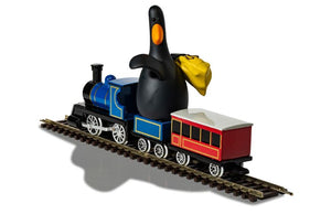 WALLACE & GROMIT - THE WRONG TROUSERS - FEATHERS McGRAW & LOCOMOTIVE blå/rød/grå
