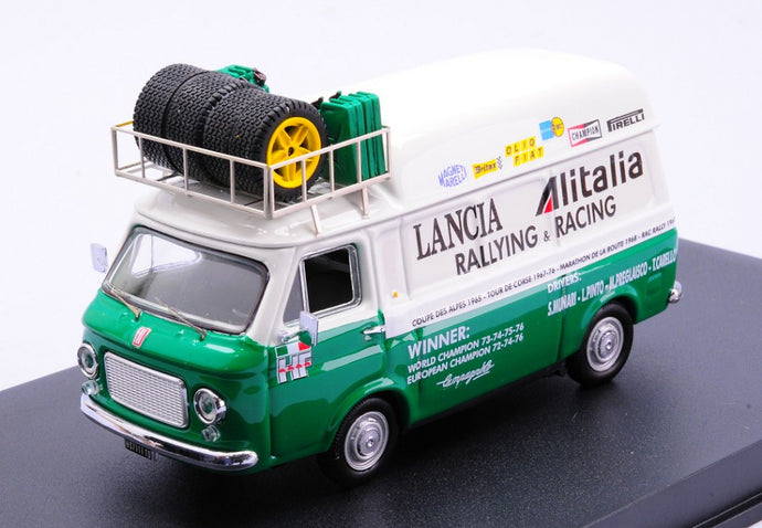 FIAT 238 VAN ASSISTENZA RALLY TEAM LANCIA ALITALIA 1977 GREEN WHITE 1:43