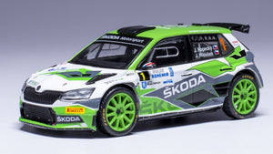 Skoda FABIA RALLY2 EVO #1 KOPECKY/HLOUSEK WINNER RALLY BOHEMIA 2021 hvid/grøn/grå 1:43