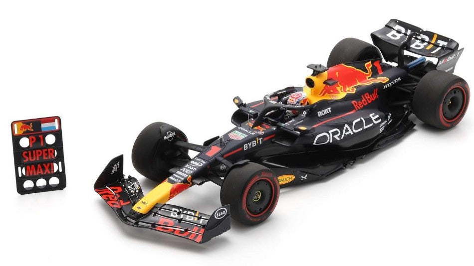 RED BULL N.1 WINNER BRITISH GP 2023 MAX VERSTAPPEN WITH PIT BOARD 1:18