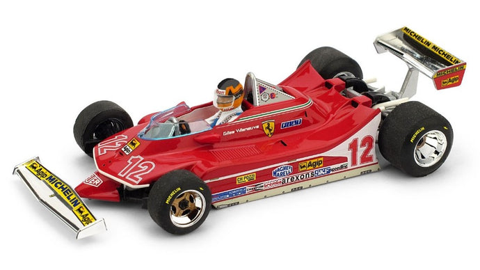 FERRARI F1 312T4 N 12 2nd GP FRENCH GP 1979 GILLES VILLENEUVE - WITH DRIVER FIGURE RED 1:43