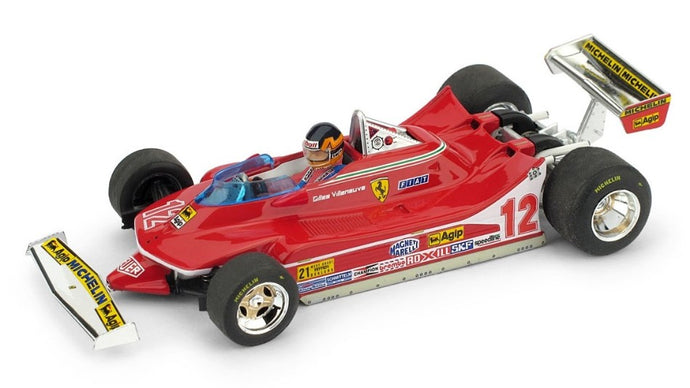 FERRARI F1 312T4 N 12 WINNER USA OVEST GP 1979 GILLES VILLENEUVE - WITH DRIVER FIGURE RED 1:43