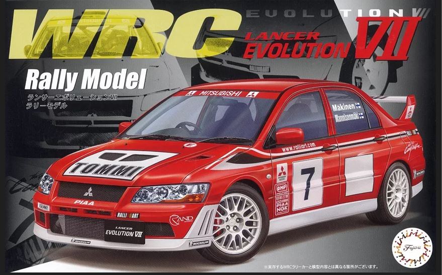 MITSUBISHI LANCER EVO VII WRC RALLY MODEL KIT 1:24