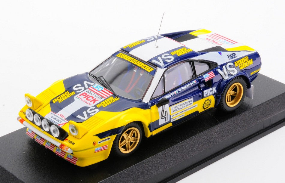FERRARI 308 GTB Gr.4 TEAM JOLLY CLUB (night version) N 4 2nd RALLY MONZA 1980 NICO - GIORGIO BARBAN YELLOW BLUE 1:43