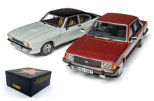 Indlæs billede til gallerivisning Ford CAPRI MK2 X-PACK + FORD GRANADA MK2 2.8i GHIA - 2 CAR SET rød/grå 1:50