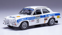 Indlæs billede til gallerivisning FORD ENGLAND ESCORT MKI RS 1600 (night version) TEAM THOMAS MOTORS N 23 8th RAC RALLY 1974 BILLY COLEMAN - DAN SULLIVAN WHITE BLUE 1:43