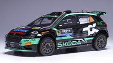 Indlæs billede til gallerivisning SKODA FABIA RALLY2 EVO N 22 TEAM TOKSPORT WRT 6th RALLY SAFARI KENYA 2024 GUS GREENSMITH - JONAS ANDERSSON BLACK LIGHT GREEN 1:18