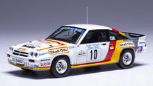 Indlæs billede til gallerivisning OPEL MANTA 400 TEAM GM DEALER SPORT N 10 3rd RALLY MANX 1985 BERTIE FISHER - AUSTIN FRAZER WHITE RED YELLOW 1:43