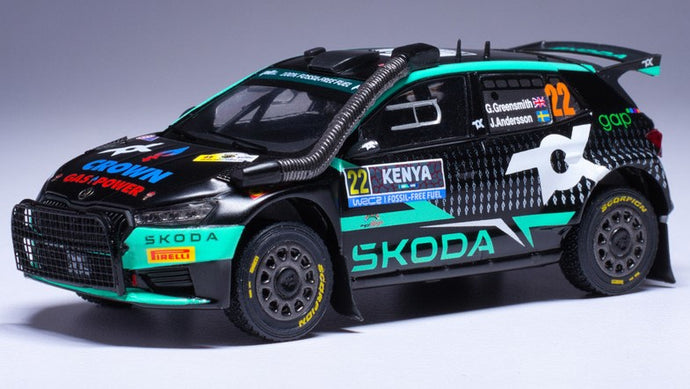 SKODA FABIA RALLY2 N.22 SAFARI RALLY KENYA 2024 GREENSM.-ANDERS.1:43