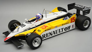 Renault RE30B #15 ALIAN PROST WINNER BRAZILIAN GP 1982 + FIGUUR hvid/gul/sort 1:18