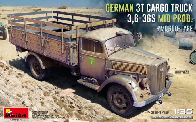 OPEL BLITZ PMQ600 TYPE GERMAN 3T CARGO MILITARY TRUCK 1952 / 1:35