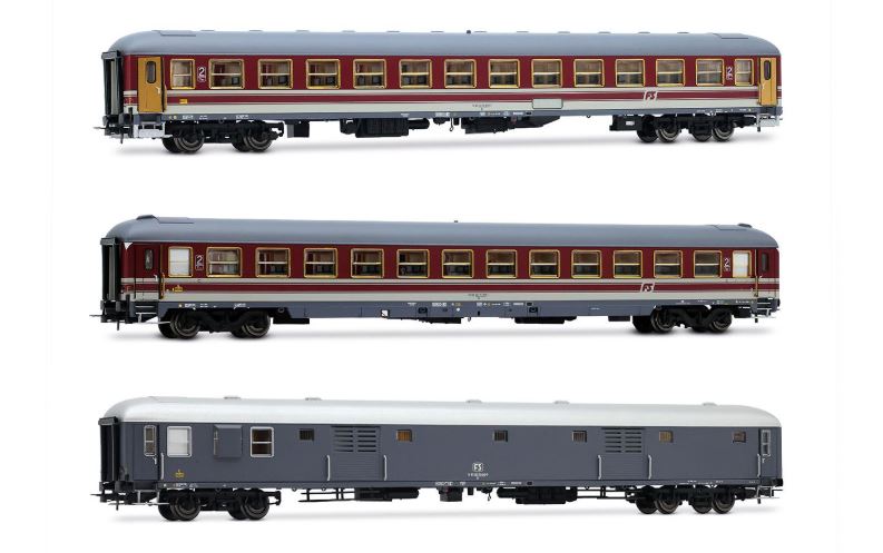 FS 3 CARROZZE ,2a CLASSE, 2a CLASSE, BAGAGL. ALPEN-EXPRESS EP.IVb 1:87