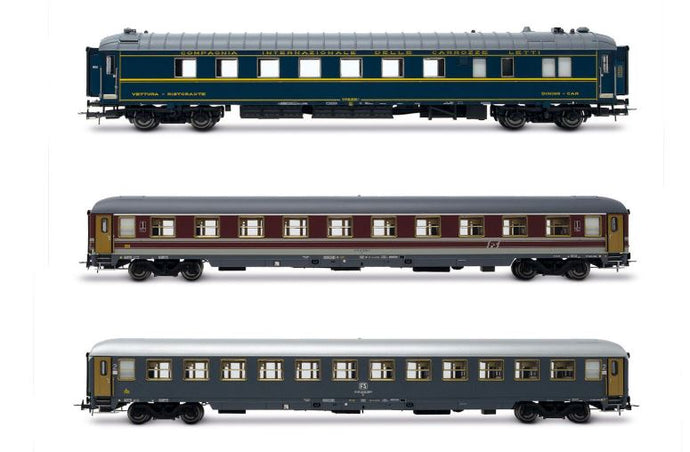 FS 3 CARROZZE RISTORANTE,1a CLASSE, 2a CLASSE ALPEN-EXPRESS EP.IVb 1:87