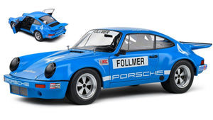PORSCHE 911 CARRERA 3.0 RSR N 4 IROC RIVERSIDE 1974 GEORGE FOLLMER BLUE 1:18