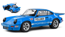 Indlæs billede til gallerivisning PORSCHE 911 CARRERA 3.0 RSR N 4 IROC RIVERSIDE 1974 GEORGE FOLLMER BLUE 1:18