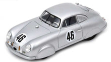 Indlæs billede til gallerivisning PORSCHE 356 SL COUPE TEAM PORSCHE K.G. N 46 WINNER CLASS 24h LE MANS 1951 AUGUSTE VEUILLET - EDMOND MOUCHE SILVER 1:18