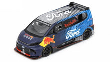 Indlæs billede til gallerivisning FORD ENGLAND TRANSIT SUPERVAN 4 RED BULL CIRCUIT DE GRAND SAMBUC 2023 MAX VERSTAPPEN 2 TONE BLUE 1:43