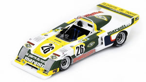 CHEVRON B36 2.0L S4 TEAM SOCIETE RACING N 26 24h LE MANS 1979 MICHEL DUBOIS - MARC MENANT - PIERRE FRANCOISE ROUSSELOT WHITE BLACK YELLOW 1:43