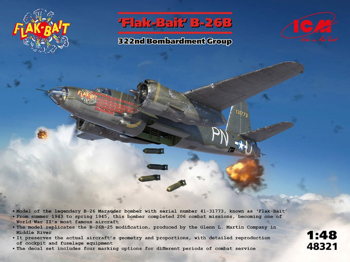 B-26B MARAUDER FLAK BAIT.322nd KIT 1:48