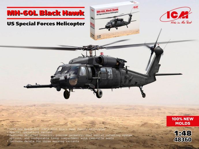 MH-60L BLACK HAWK US SPECIAL FORCES HELICOPTER KIT 1:48