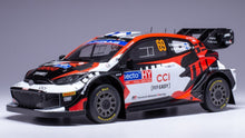 Indlæs billede til gallerivisning TOYOTA YARIS GR RALLY1 TEAM TOYOTA GAZOO RACING WRT N 69 RALLY FINLAND 2024 KALLE ROVANPERA - JONNE HALTTUNEN BLACK WHITE RED 1:18