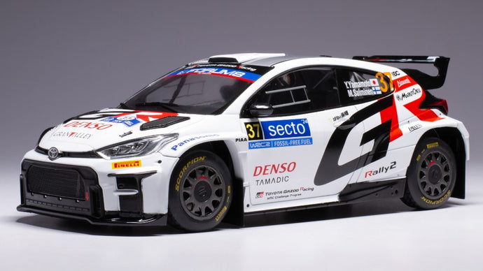 TOYOTA YARIS GR RALLY1 TEAM TOYOTA GAZOO RACING WRT N 37 RALLY FINLAND 2024 YUKI YAMAMOTO - MARKO SALMINEN WHITE 1:18