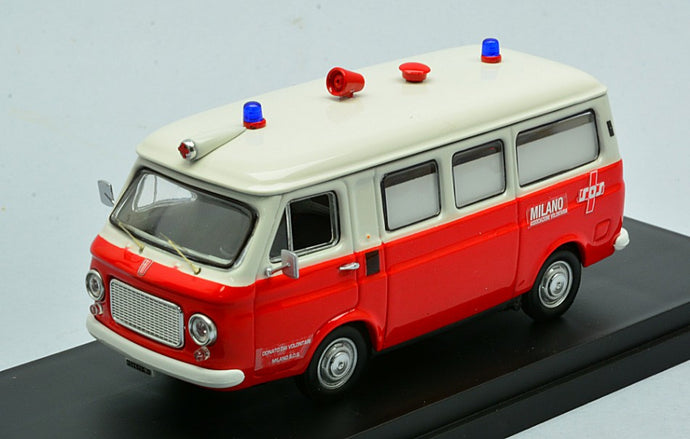 FIAT 238 AMBULANCE SOS ASSOCIAZIONE VOLONTARIA 1968 RED WHITE 1:43