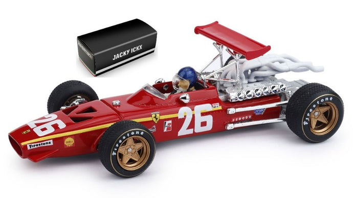 FERRARI F1 312 N 26 WINNER FRANCE GP 1968 JACKY ICKX - WITH DRIVER FIGURE RED WHITE 1:43