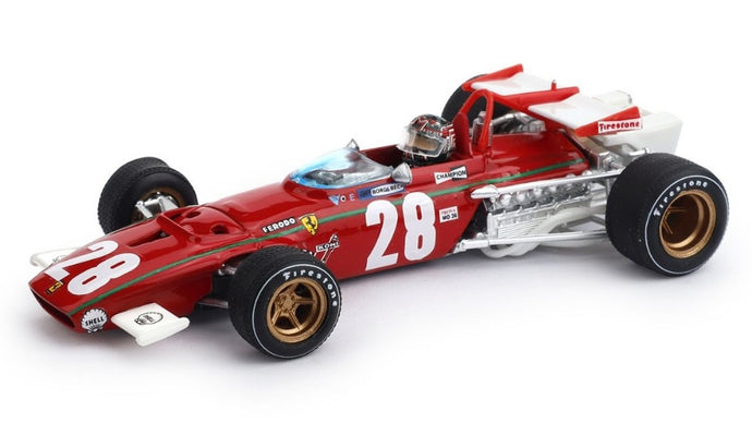 FERRARI 312 B IGNAZIO GIUNTI 1970 N.28 4th BELGIUM GP W/PILOTE 1:43
