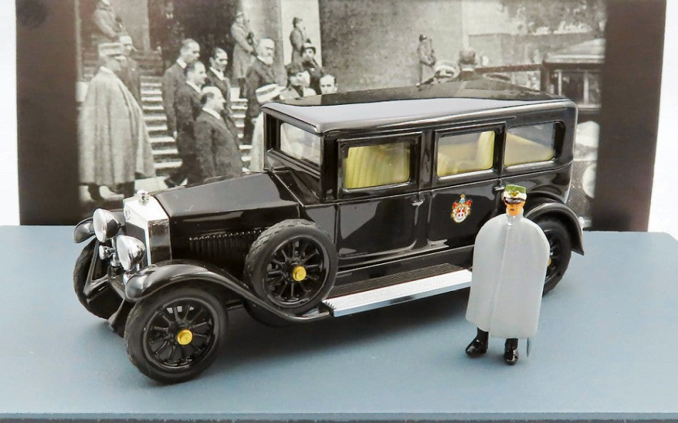 FIAT 519S LIMOUSINE 1929 WITH (KING) RE VITTORIO EMANUELE III FIGURE BLACK 1:43