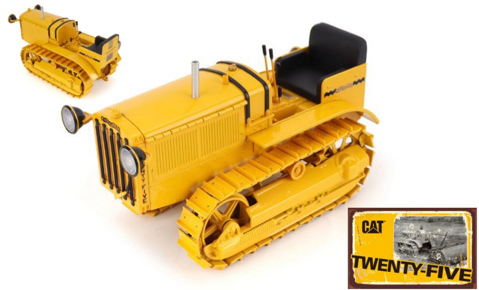 CATERPILLAR TWENTY FIVE CINGOLATO - TRACTOR YELLOW 1:16