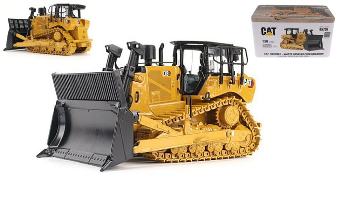 CATERPILLAR CATD8 RUSPA CINGOLATA - DOZER SCRAPER TRACK TYPE TRACTOR - WASTE HANDLER CONFIGURATION YELLOW BLACK 1:50