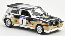 Indlæs billede til gallerivisning RENAULT R5 MAXI TURBO TEAM DIAC N 1 WINNER RALLY DU VAR 1986 FRANCOIS CHATRIOT - MICHEL PERIN BLACK BEIGE WHITE 1:43