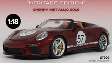 Indlæs billede til gallerivisning Porsche 911 (991.2) SPEEDSTER #57 "HERITAGE EDITION" 2019 mørk rød/hvid 1:18