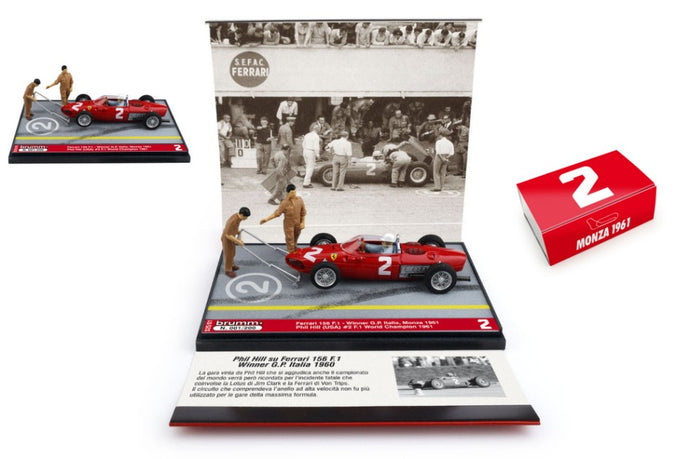 FERRARI 156 F1 WINNER GP ITALIA 1961 PHIL HILL PIT STOP 1:43
