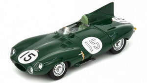JAGUAR D-TYPE 3.4L S6 SPIDER TEAM JAGUAR CARS LTD N 15 24h LE MANS 1954 PETER WHITEHEAD - KEN WHARTON GREEN 1:43