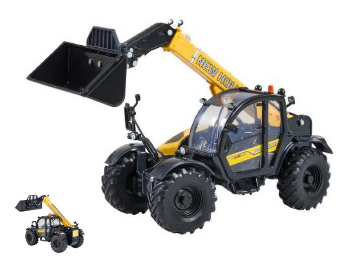 NEW HOLLAND TH7.4Z PANORAMIC TELESCOPIC RUSPA GOMMATA TRACTOR - SCRAPER - ELEVATORE BLACK YELLOW 1:32