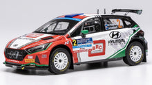Indlæs billede til gallerivisning HYUNDAI i20 N RALLY2 TEAM BRC RACING N 2 WINNER RALLY SERRAS DE FAFE 2023 HAYDEN PADDON - JOHN KENNARD WHITE GREEN RED 1:43