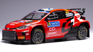 TOYOTA YARIS GR RALLY2 HYBRID TEAM TOYOTA GAZOO RACING WRT N 39 6th RALLY FINLAND 2024 JARI MATTI LATVALA - JUHO HANNINEN RED 1:18