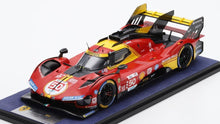 Indlæs billede til gallerivisning FERRARI 499P 3.0L TURBO V6 TEAM FERRARI AF CORSE N 50 WINNER 24h LE MANS 2024 ANTONIO FUOCO - MIGUEL MOLINA - NICKLAS NIELSEN RED YELLOW BLACK 1:18