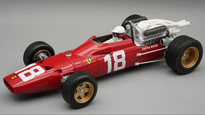 FERRARI 312 F1-67 N.18 MONACO GP 1967 L.BANDINI C/VETRINA E PILOTA 1:18