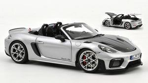 PORSCHE 718 SPYDER RS W/WEISSACH PACK 2023 GT MET.SILVER 1:18